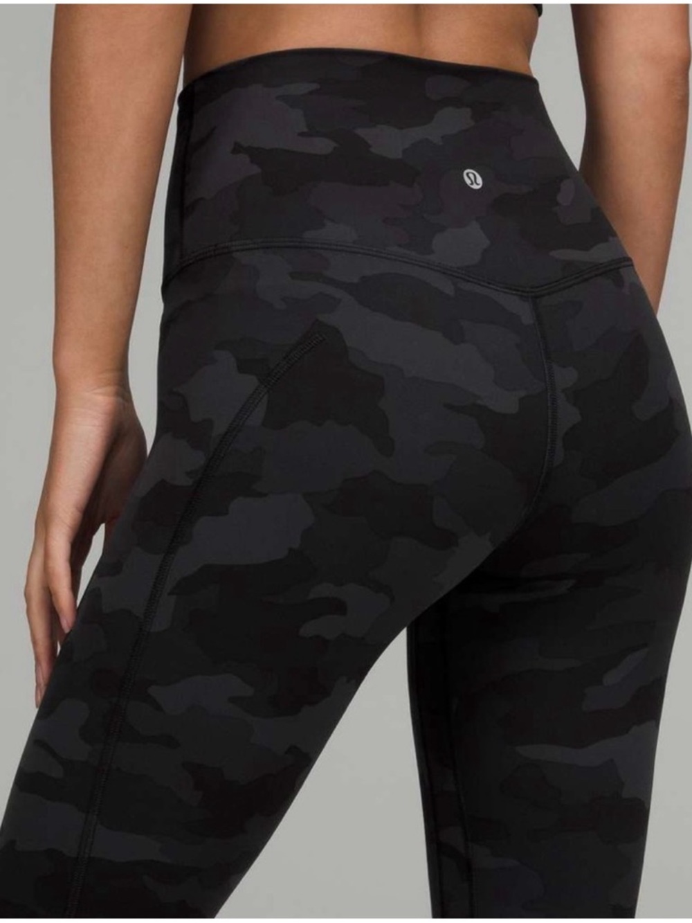 Lululemon Align black Camo Tights Scalloped hem